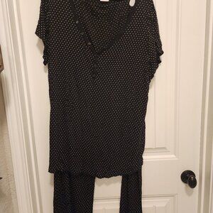 Secret Treasures Black White Polka Dot Pajamas 3X 22